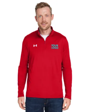 Under Armour Men's Tech Branded Quarter-Zips, Red