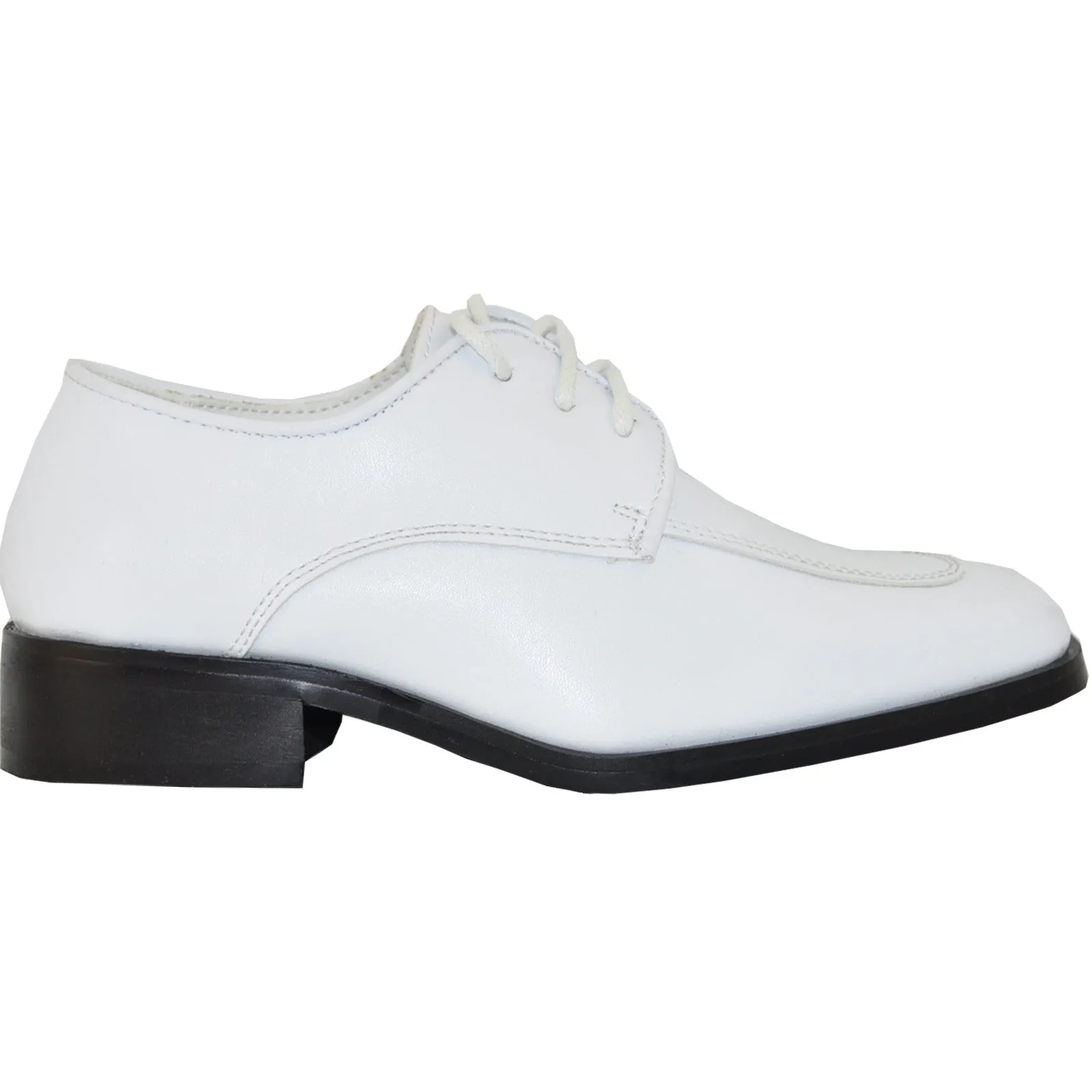 VANGELO Boy TUX-3KID Dress Shoe Formal Tuxedo for Prom & Wedding and School Uniform White Matte