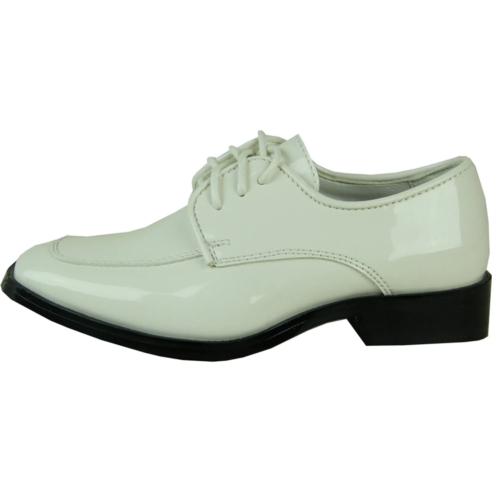 VANGELO Boy TUX-3KID Dress Shoe Formal Tuxedo for Prom & Wedding Ivory Patent
