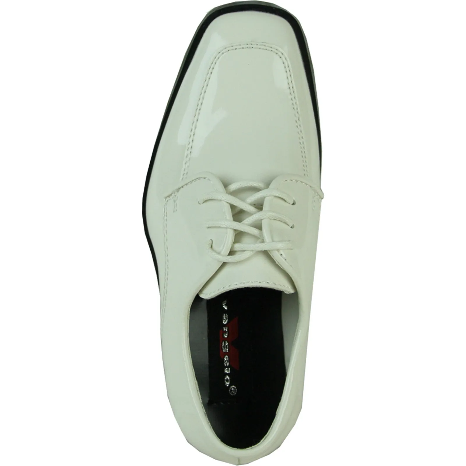 VANGELO Boy TUX-3KID Dress Shoe Formal Tuxedo for Prom & Wedding Ivory Patent