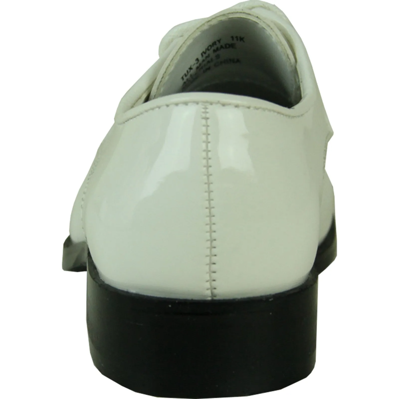 VANGELO Boy TUX-3KID Dress Shoe Formal Tuxedo for Prom & Wedding Ivory Patent