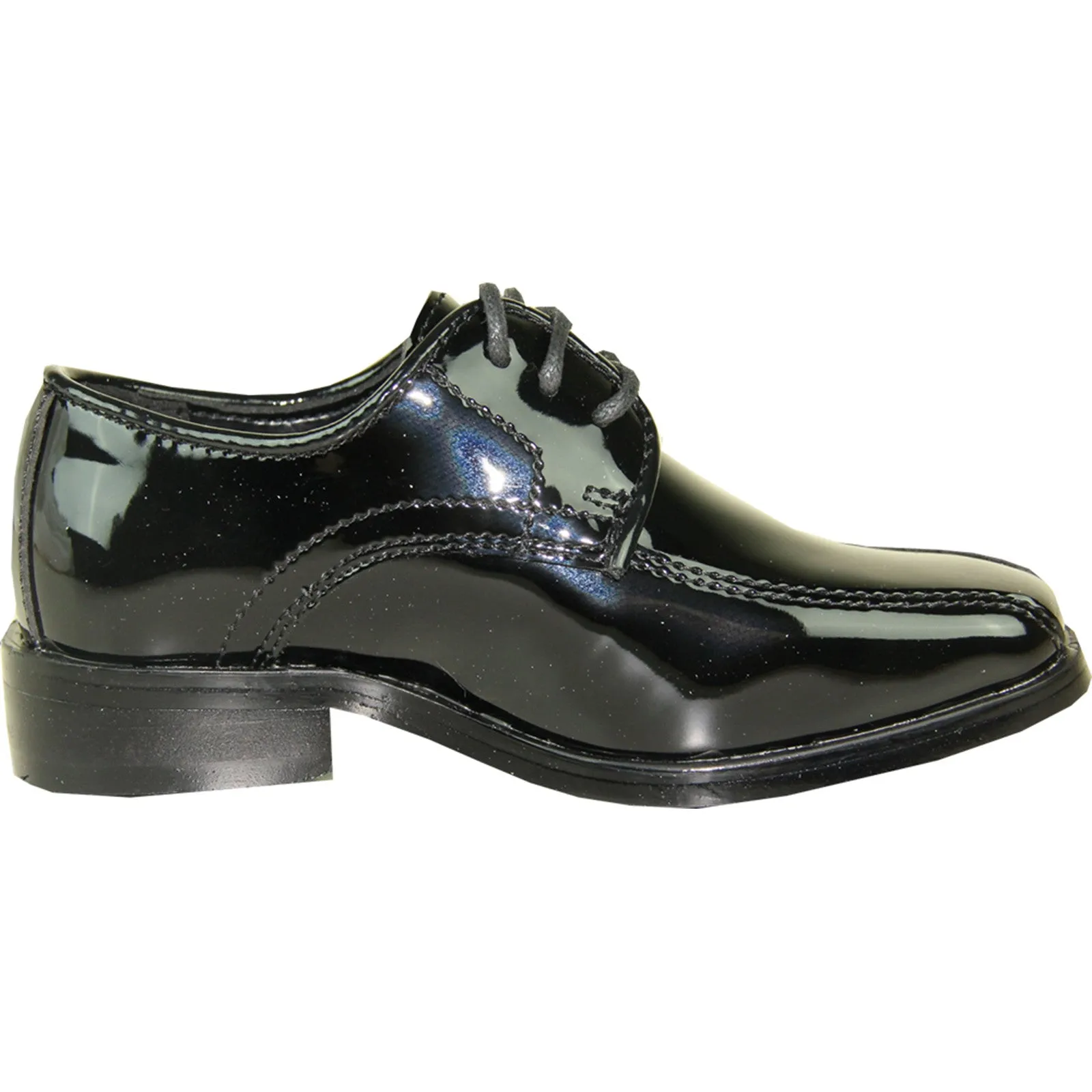VANGELO Boy TUX-5KID Dress Shoe Formal Tuxedo for Prom & Wedding Black Patent