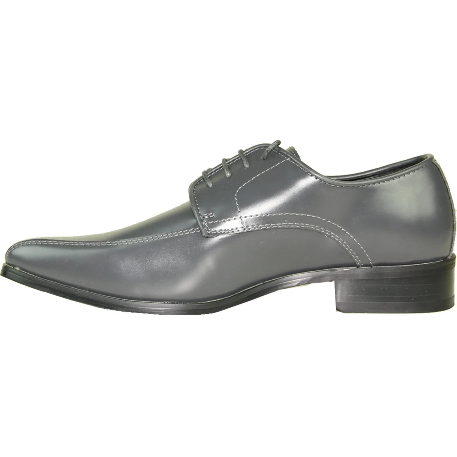 VANGELO Men Dress Shoe TUX-5 Oxford Formal Tuxedo for Prom & Wedding Iron Grey - Wide Width Available