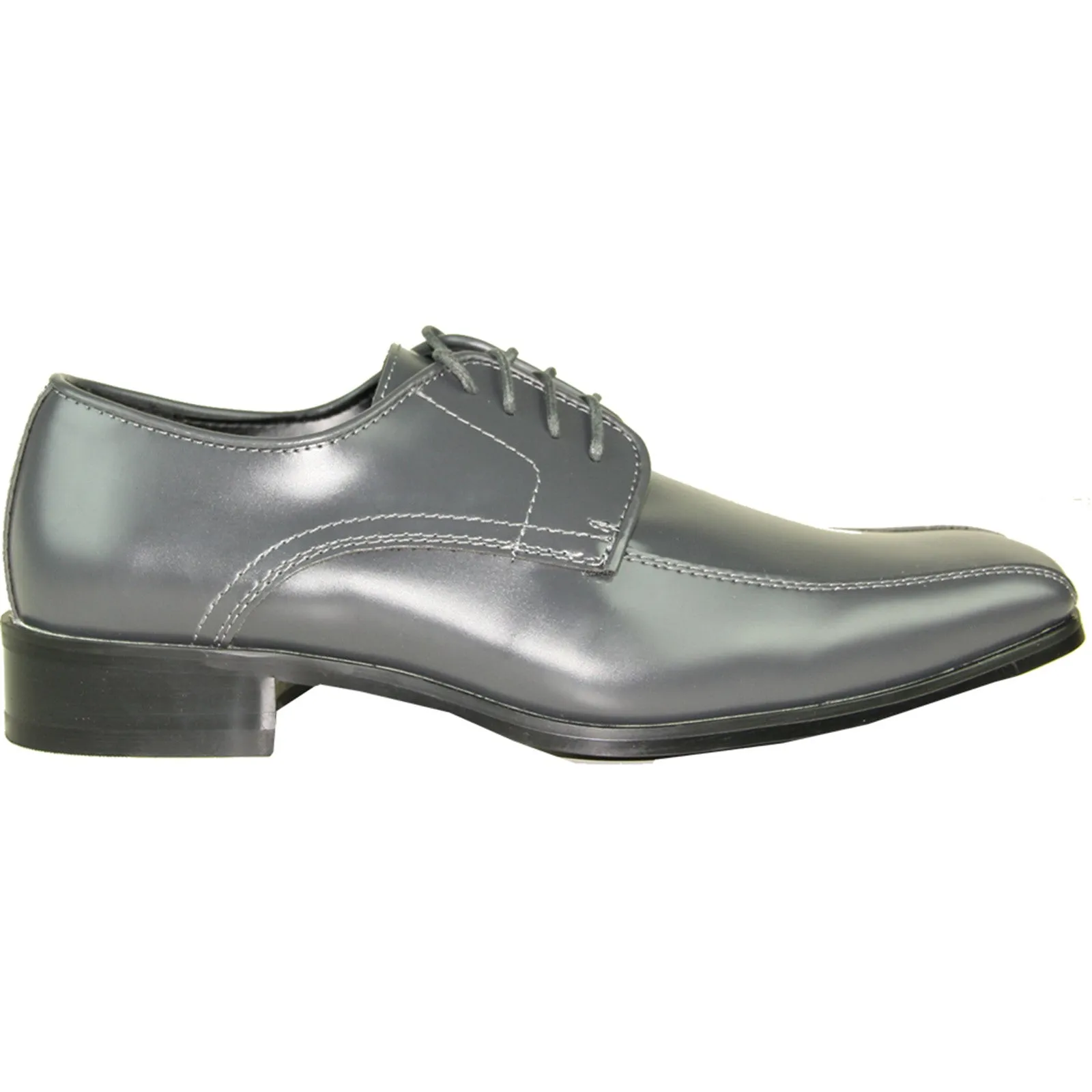 VANGELO Men Dress Shoe TUX-5 Oxford Formal Tuxedo for Prom & Wedding Iron Grey - Wide Width Available