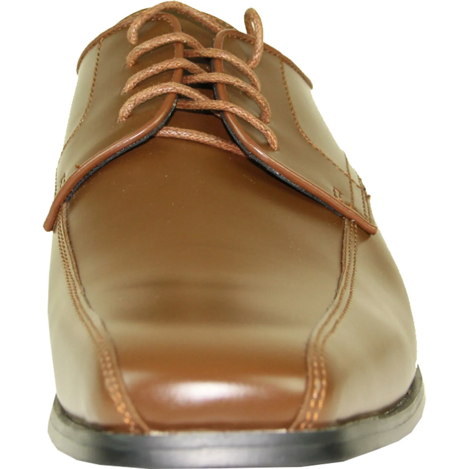 VANGELO Men Dress Shoe TUX-5 Oxford Formal Tuxedo for Prom & Wedding Saddle Brown - Wide Width Available