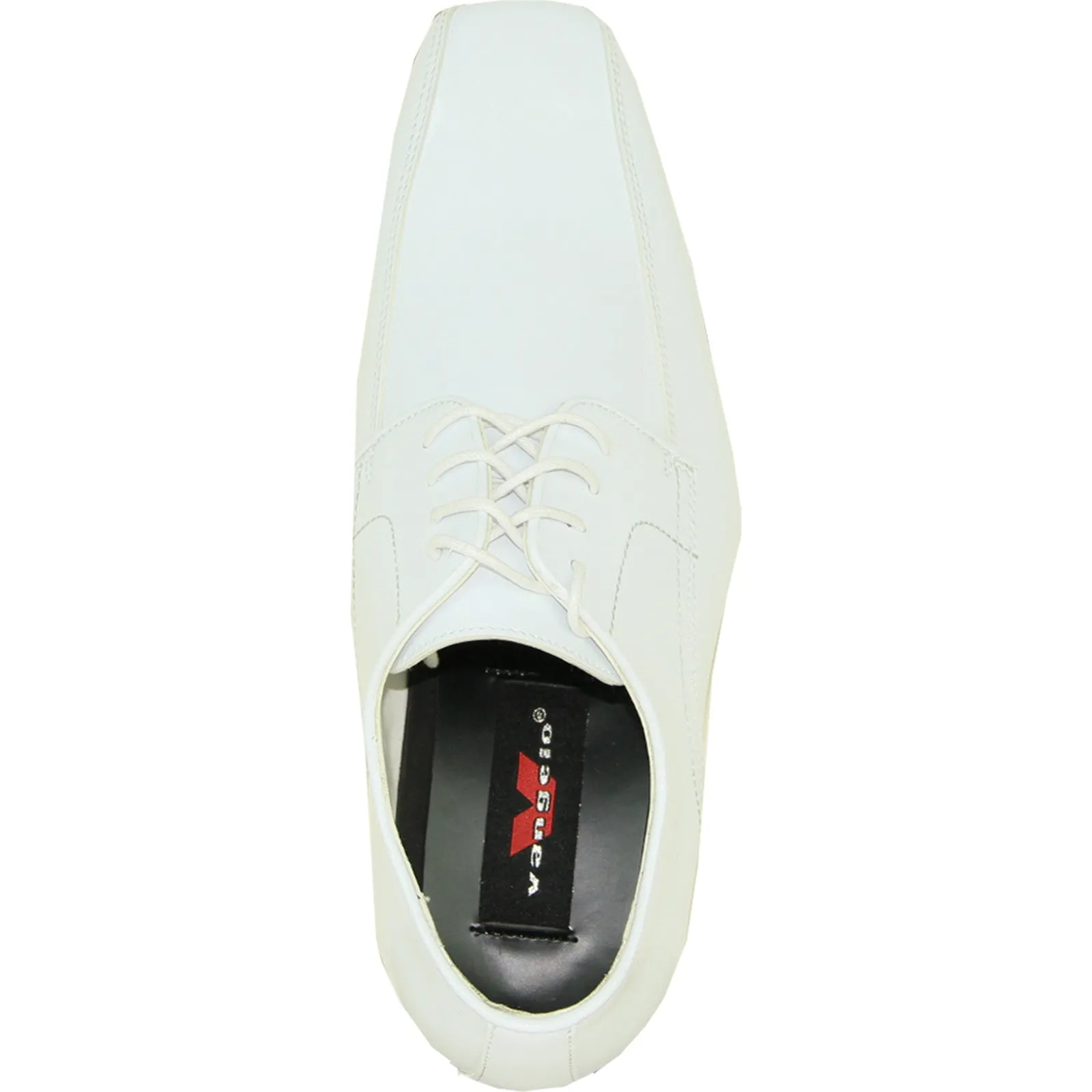 VANGELO Men Dress Shoe TUX-5 Oxford Formal Tuxedo for Prom & Wedding White Patent - Wide Width Available