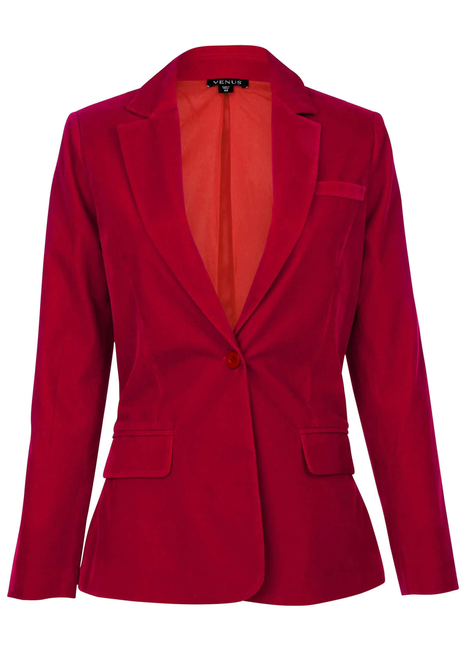 Velvet Blazer  - Red
