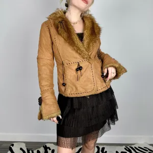 Vintage Faux Fur Trim Coat