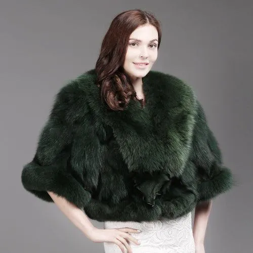 Women Genuine Real Fox Fur Coat 100% Natural Fox Fur Short Winter Jacket Warm Soft Fashion Real Fox Fur Pashmina Overcoat