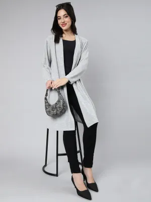 Women Solid Grey Shrug