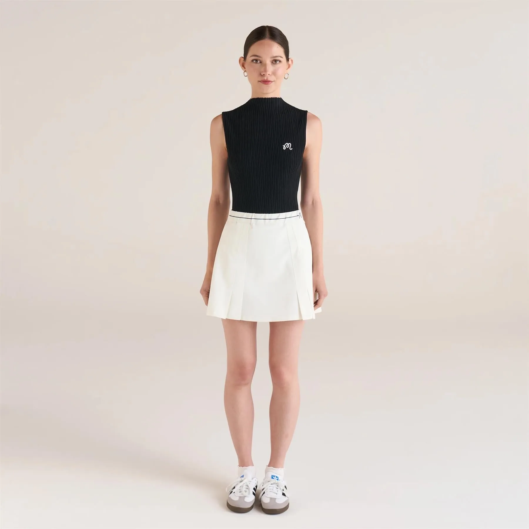 Womens Ace Sleeveless Mockneck II Black/Bone/Snow White - 2024