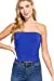 Womens-Basic Bandeau Elastic Cotton Jersey Tube Top