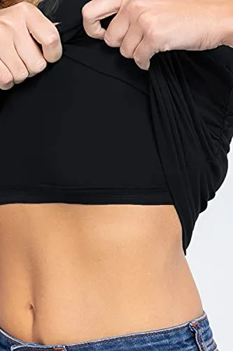 Womens-Basic Bandeau Elastic Cotton Jersey Tube Top