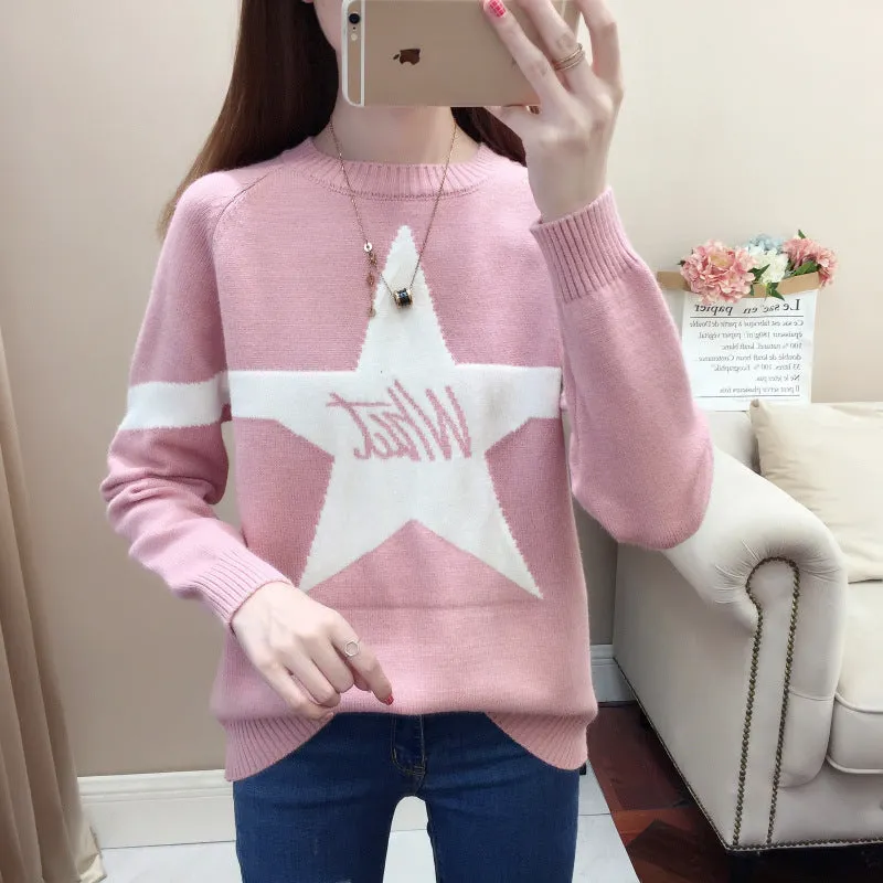 Women’s Cozy Knit Graphic Sweater – Stylish and Fun Designs