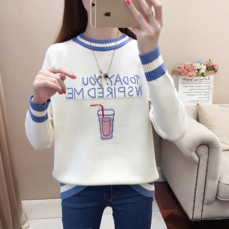 Women’s Cozy Knit Graphic Sweater – Stylish and Fun Designs