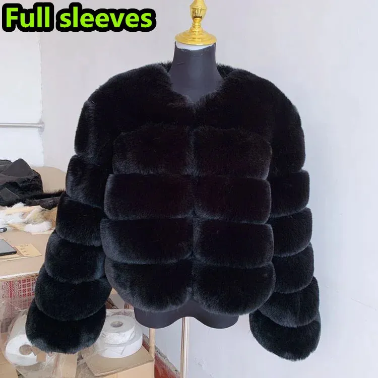 Women's Fashion faux fur coat super hot Autumn Winter women short Faux fox fur fluffy jacket high quality 7xl Ladies furry coats