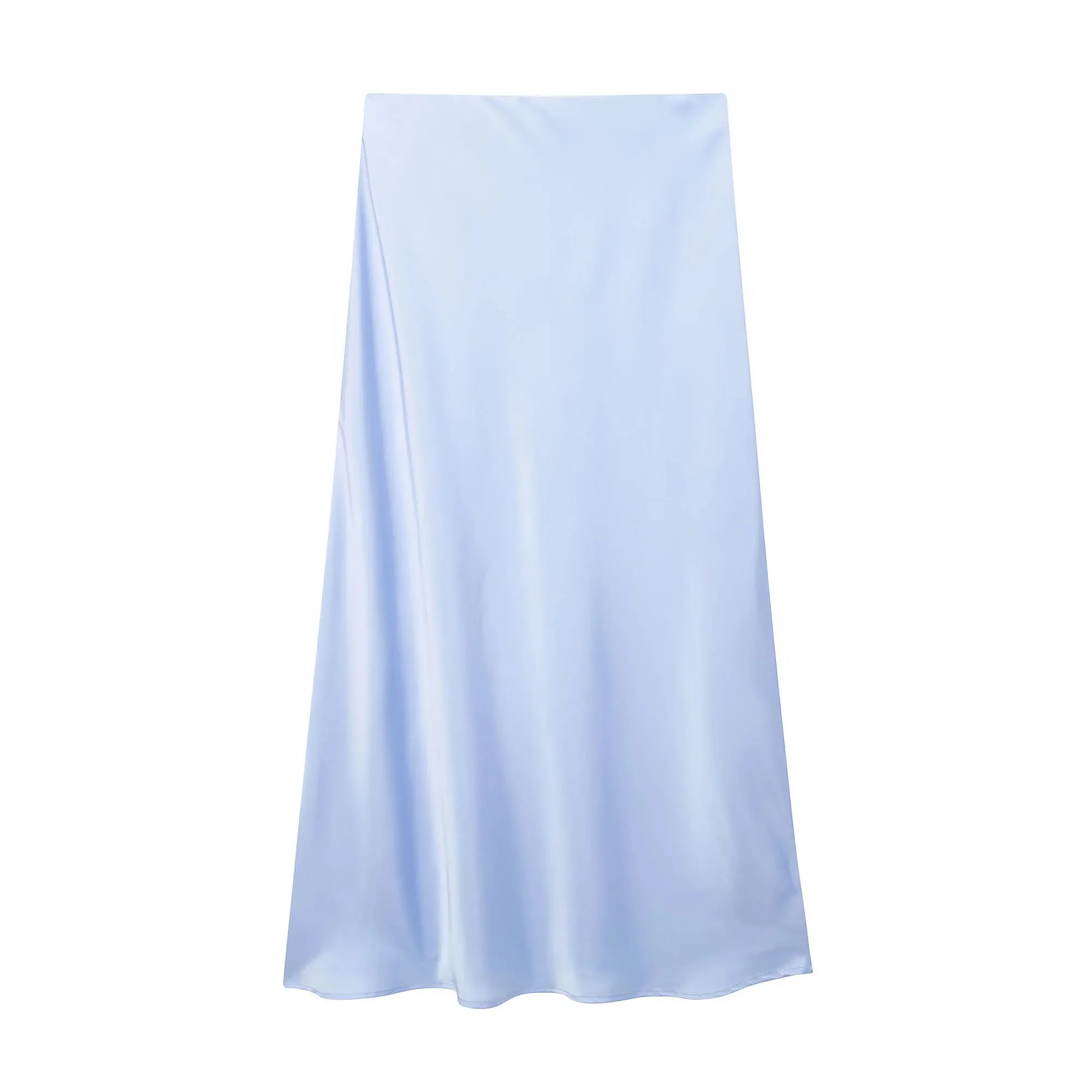 Women's Satin Pleated Midi Skirt