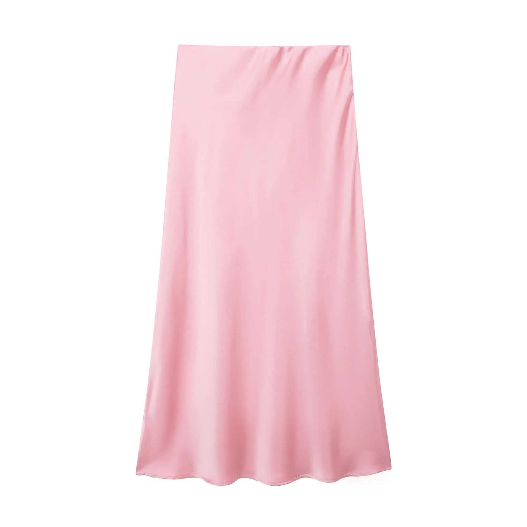 Women's Satin Pleated Midi Skirt