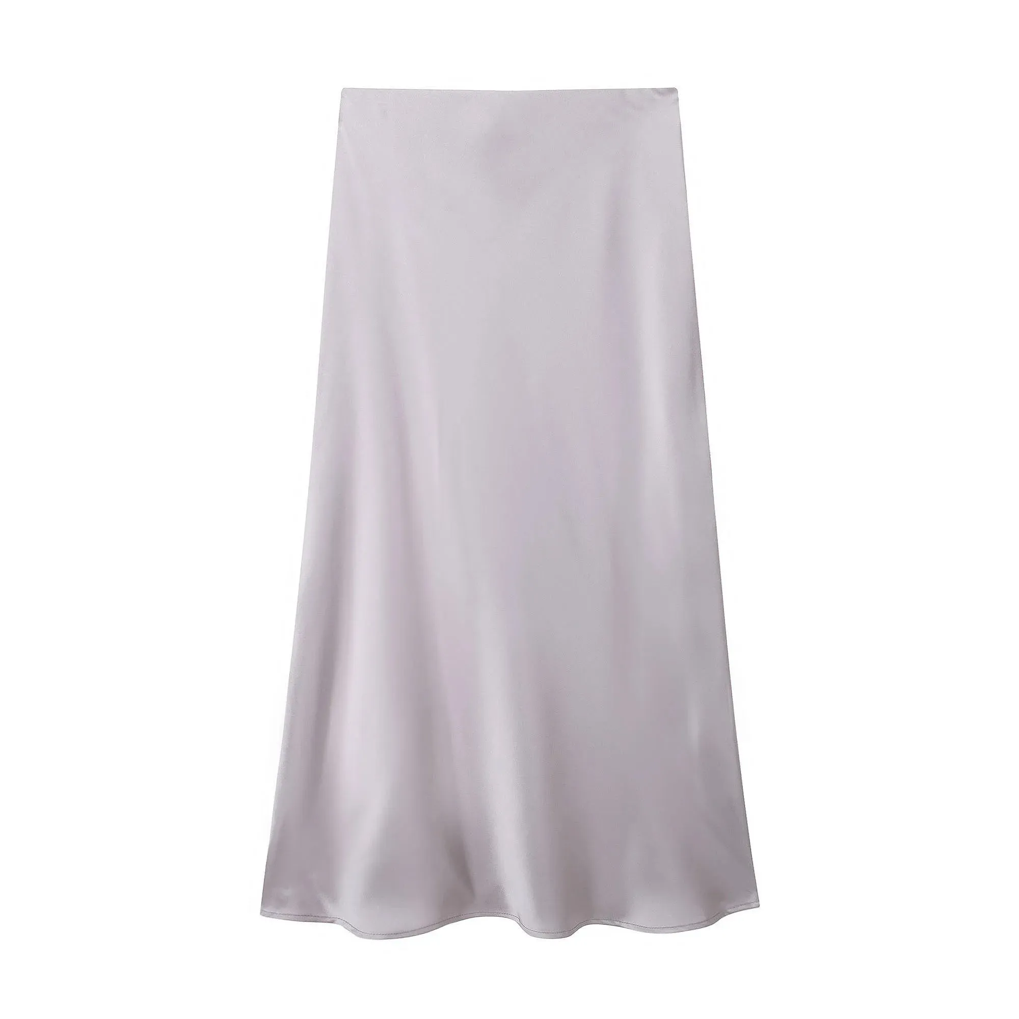 Women's Satin Pleated Midi Skirt