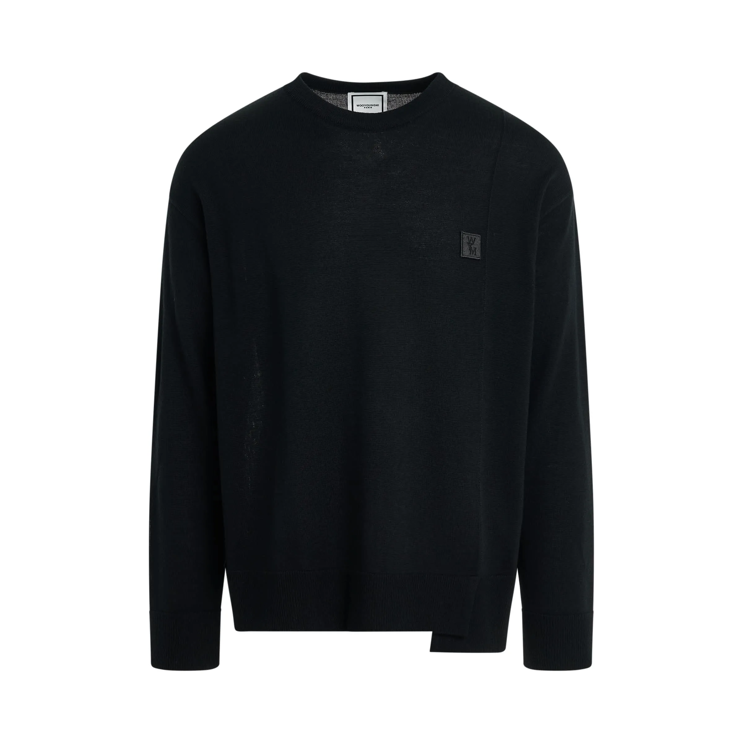 Wool Light Knit Sweater in Black