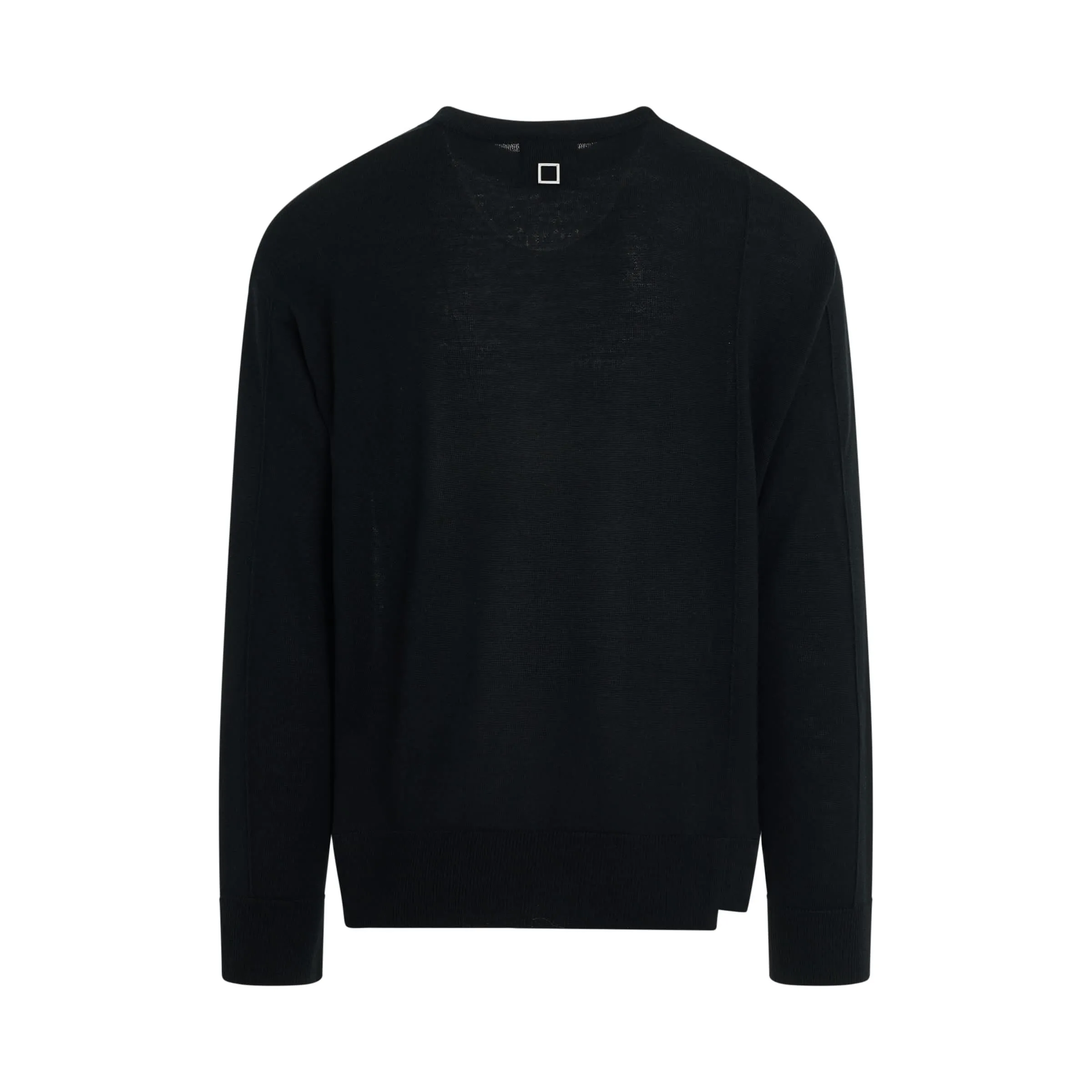 Wool Light Knit Sweater in Black