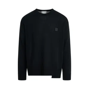 Wool Light Knit Sweater in Black
