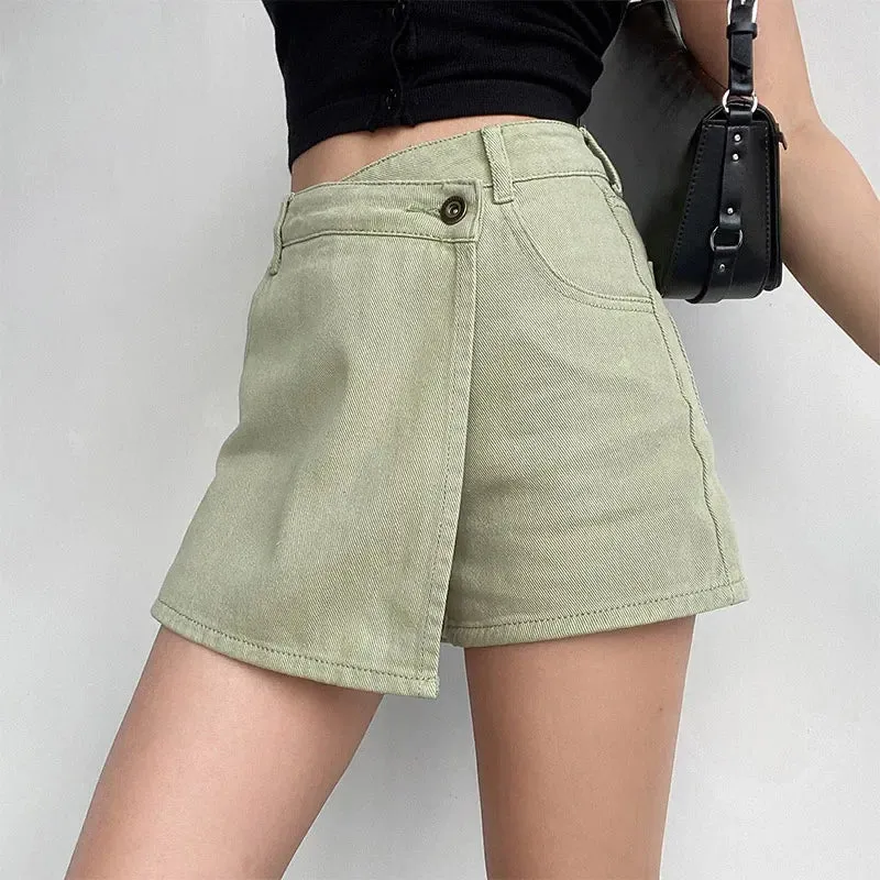 Y2k Fashion Slim Denim High-Waisted Shorts Skirt Bottom