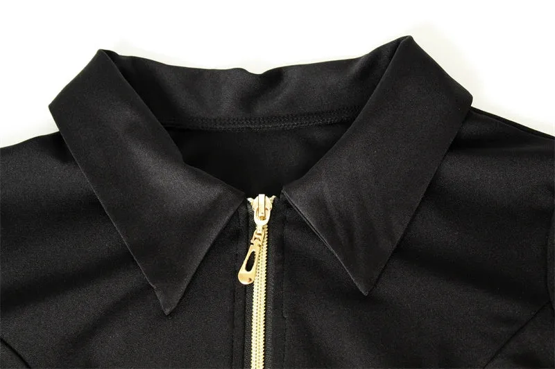 Zaniah Backless Zipper Cropped Jacket